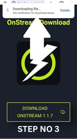 It is image on the step no 3 of download onstream apk.
