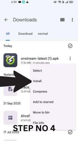 It is image on the step no 4 of download onstream apk.